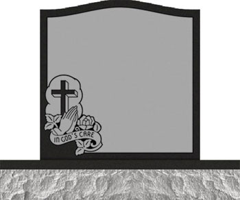 Individual Upright Headstones - Cross Praying Hand and Rose