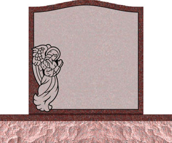 Individual Upright Headstones - Angel with Covered Panel