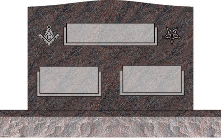 Companion Upright Headstones - Masonic Emblem and Eastern Star