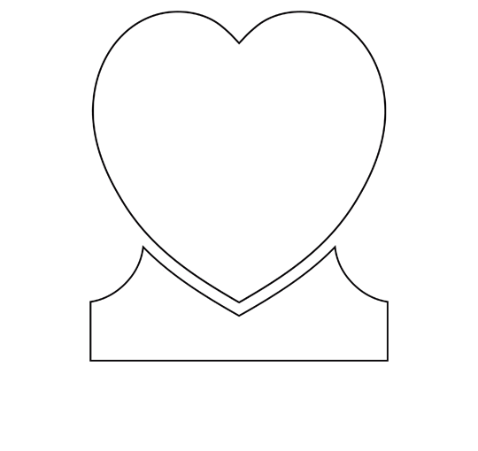 Single Heart Headstones - Blank Heart