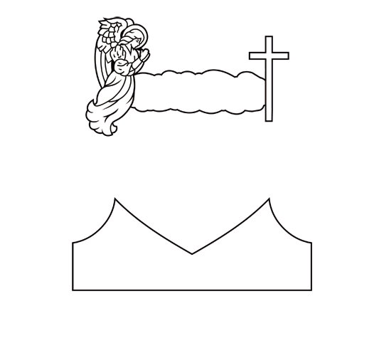 Single Heart Headstones - Angel and Cross