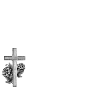 Small Flat Grave Marker - Cross with Rose