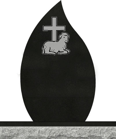 Companion Tear Drop Headstones - Cross with Lamb
