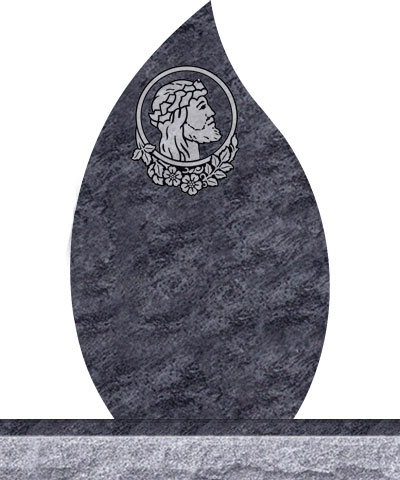 Companion Tear Drop Headstones - Jesus with Rounded Panel