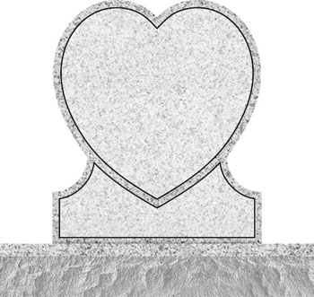Single Heart Headstones - Blank Heart