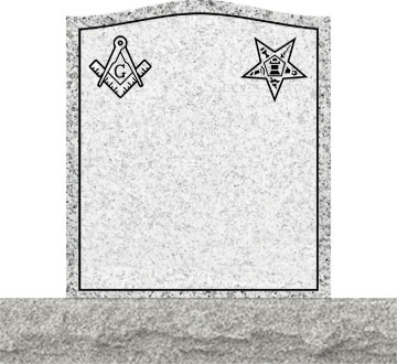 Small Upright Headstones - Masonic Emblum